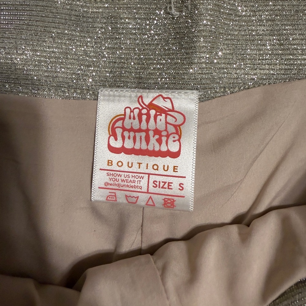 Women’s sparkly pants. Has a zipper on the hip - Picture 2 of 3
